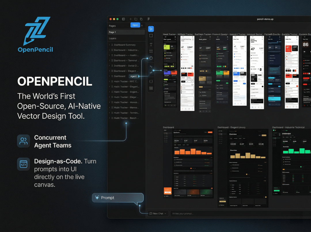 OpenPencil 开源：把提示词直接变成可编辑 UI 画布